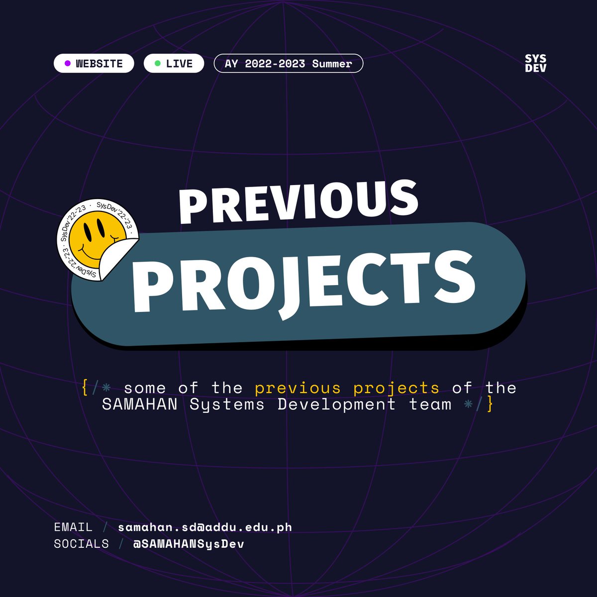 SAMAHANSysDev's tweet photo. RECEIPTS? NO PROBLEMO!

Here are some of the best works of the SAMAHAN Systems Development team! These are only a fraction of what we have produced over the past couple of years.

Watch out because we have so much coming our way this year! 👨‍💻

#SAMAHANSysDev #SysDever https://t.co/MvKFHFfe2W
