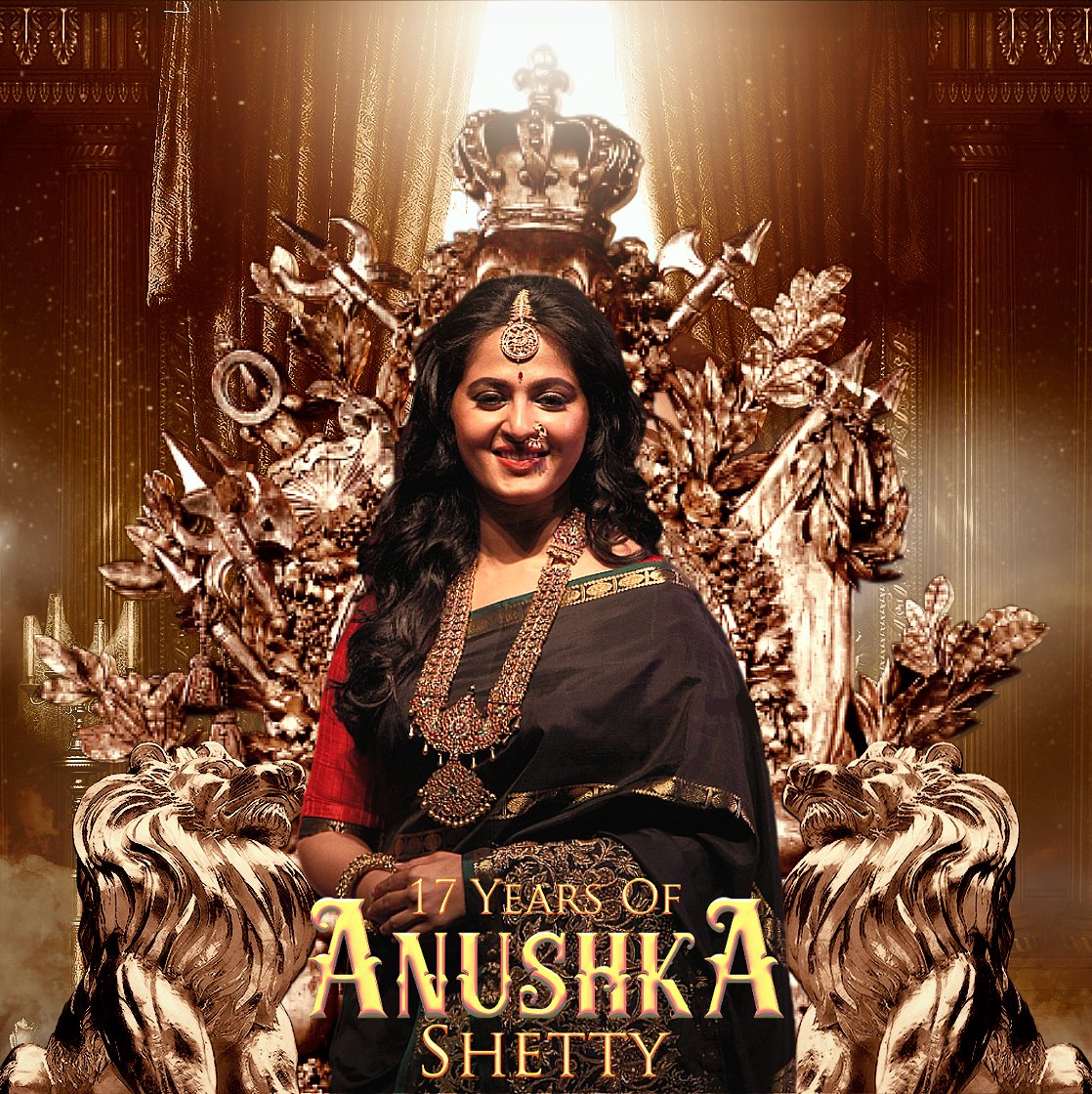 17 years it is ⚡♥️ once was a girl with a dream now turning an inspiration to many , heartthrob to millions .! hail queen many more to come 🤌 #AnushkaShetty #17YearsOfAnushkaShetty