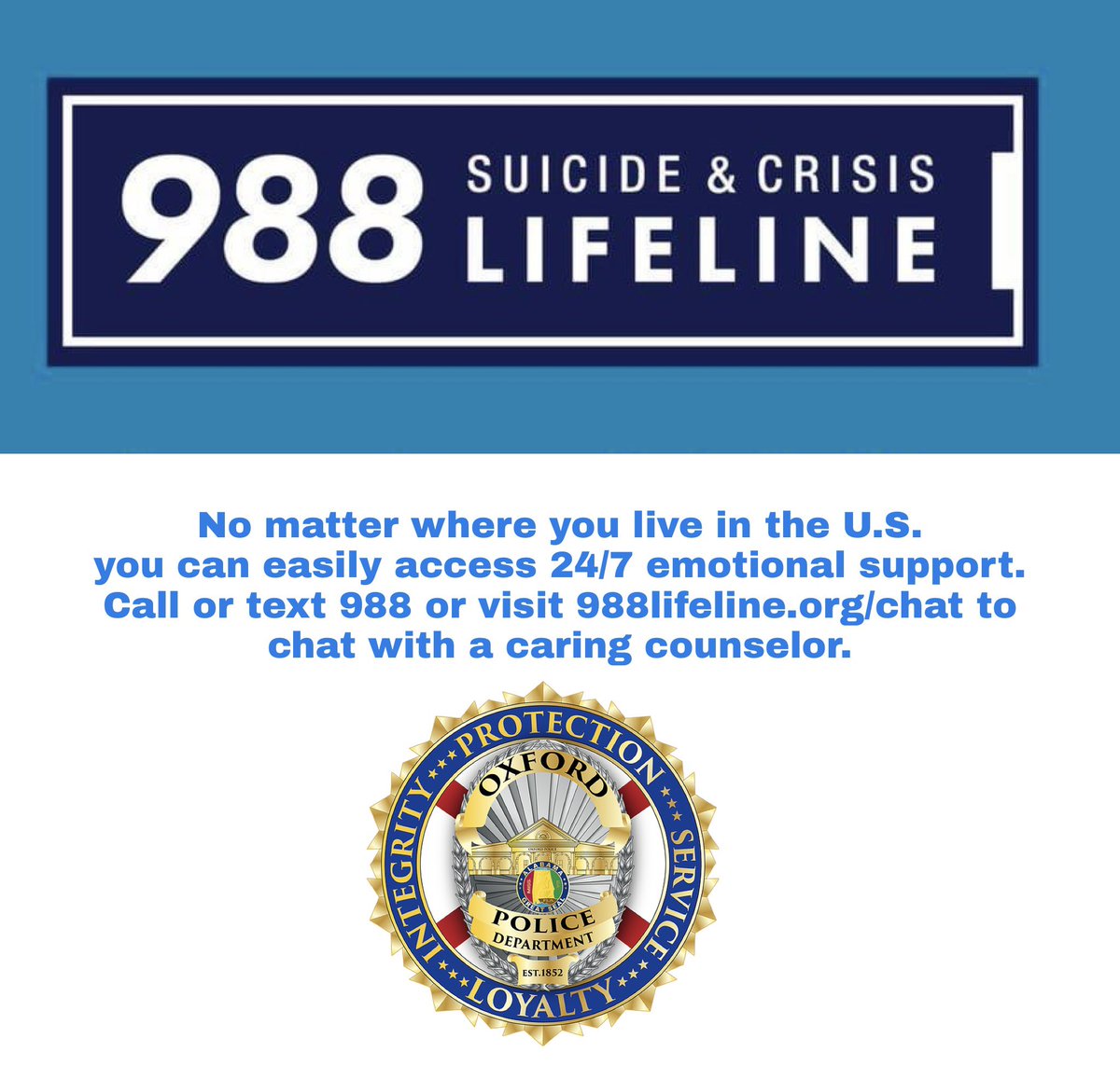 ChiefBPartridge's tweet photo. The mental health of law enforcement officers is extremely important, we lose well over 100 officers a year to suicide. That is unacceptable!!Seeking help is NOT a sign of weakness. You are not alone, please seek help if needed. #MentalHealthMatters #YouMatter #LEMatters https://t.co/y1Rz54uOpo