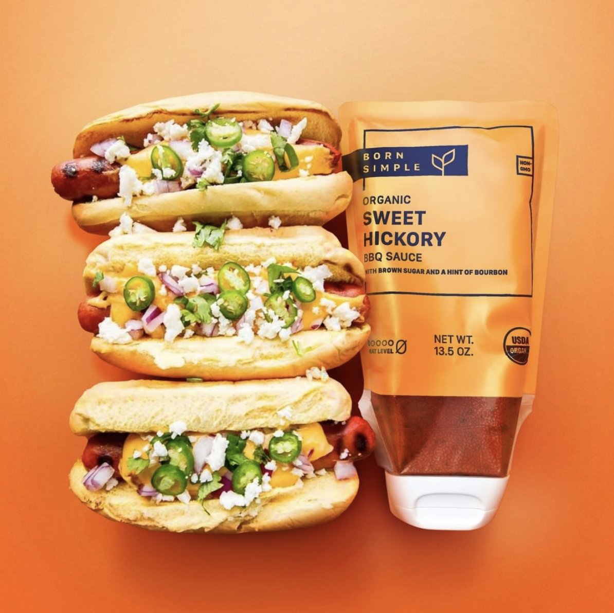 GlenroyInc's tweet photo. It's #NationalHotDogDay! Time to relish in the deliciousness that is a hot dog smothered in Born Simple BBQ Sauce. #STANDCAP https://t.co/yJKyQDPO5n