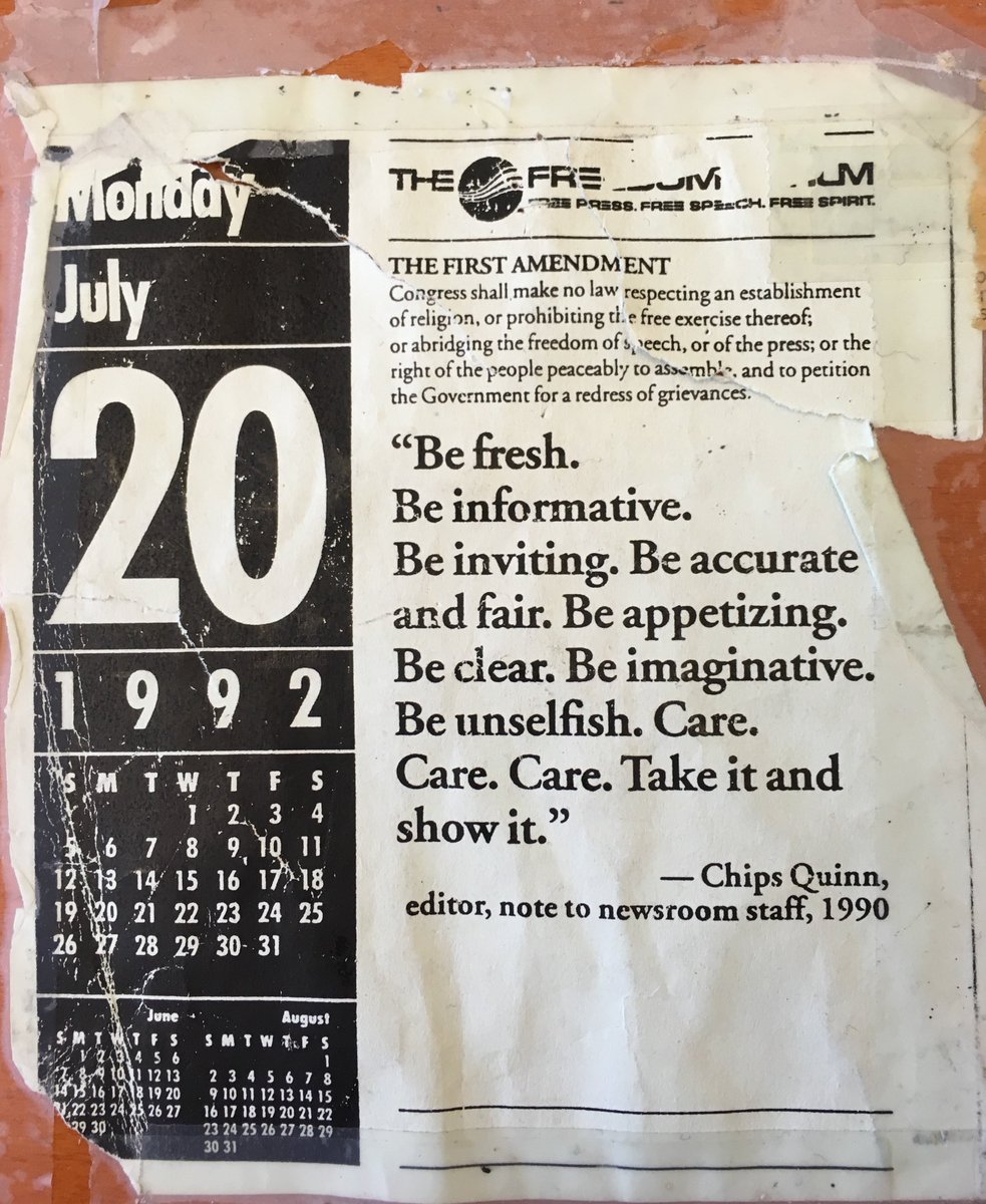 Chris Seper (@chrisseper) on Twitter photo Happy 30th anniversary to this quote appearing in the @1stforall calendar, which I ripped from an editor's desk as a <a href="/SBTribune/">South Bend Tribune</a> intern. It's been taped to my desks every since. #ChipsQuinn: one of the world's greatest journalists & I am forever grateful to him. Happy 30th anniversary to this quote appearing in the @1stforall calendar, which I ripped from an editor's desk as a <a href="/SBTribune/">South Bend Tribune</a> intern. It's been taped to my desks every since. #ChipsQuinn: one of the world's greatest journalists & I am forever grateful to him.