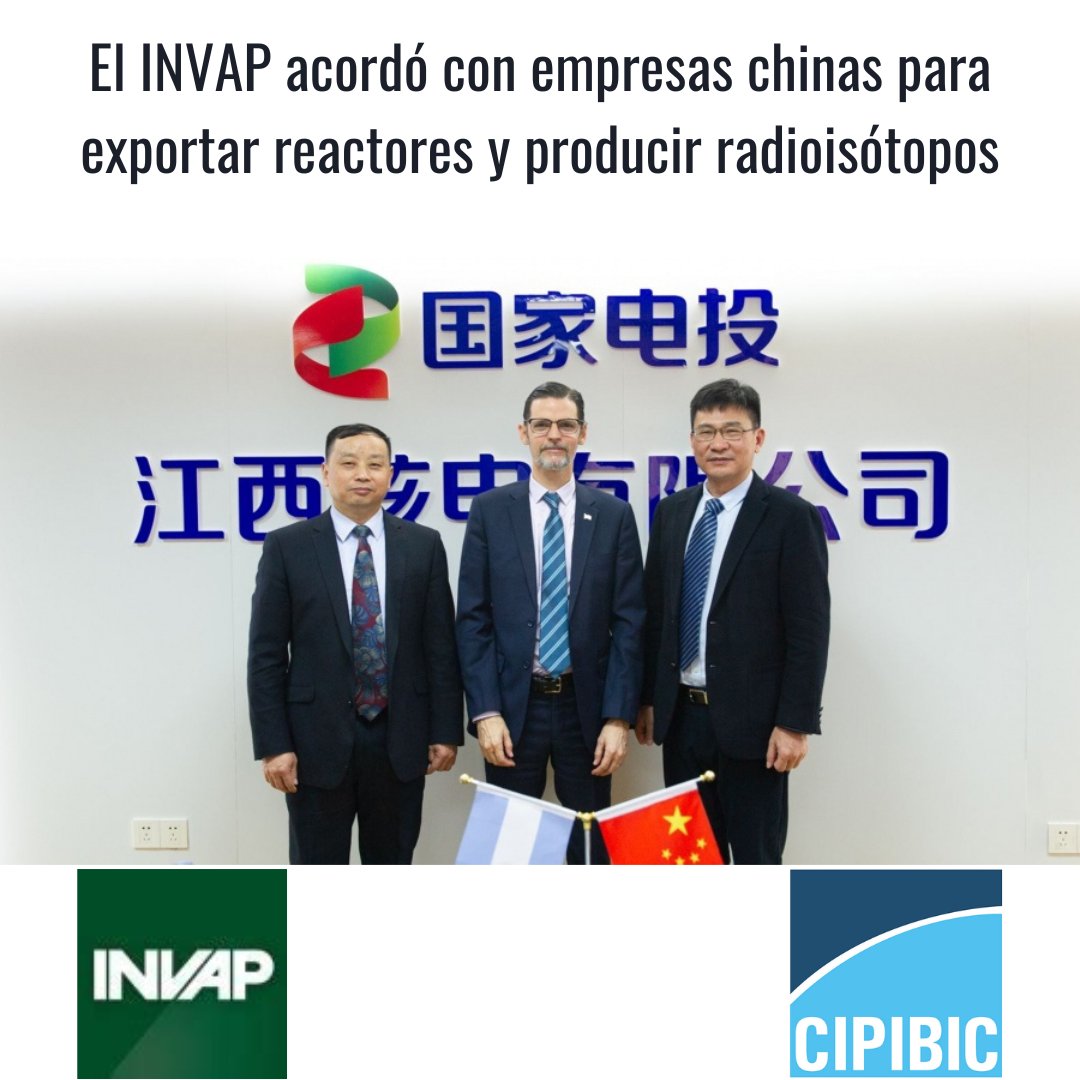 El INVAP firmó un Acuerdo Estratégico de Cooperación con las empresas chinas Jianxi Nuclear Power (JXNPC) y Shanghai Nuclear Engineering Research &amp; Design Institute (SNARDI) para la exportación de reactores y la producción de isótopos medicinales.
<a href="/invapargentina/">INVAP</a>
#bienesdecapital