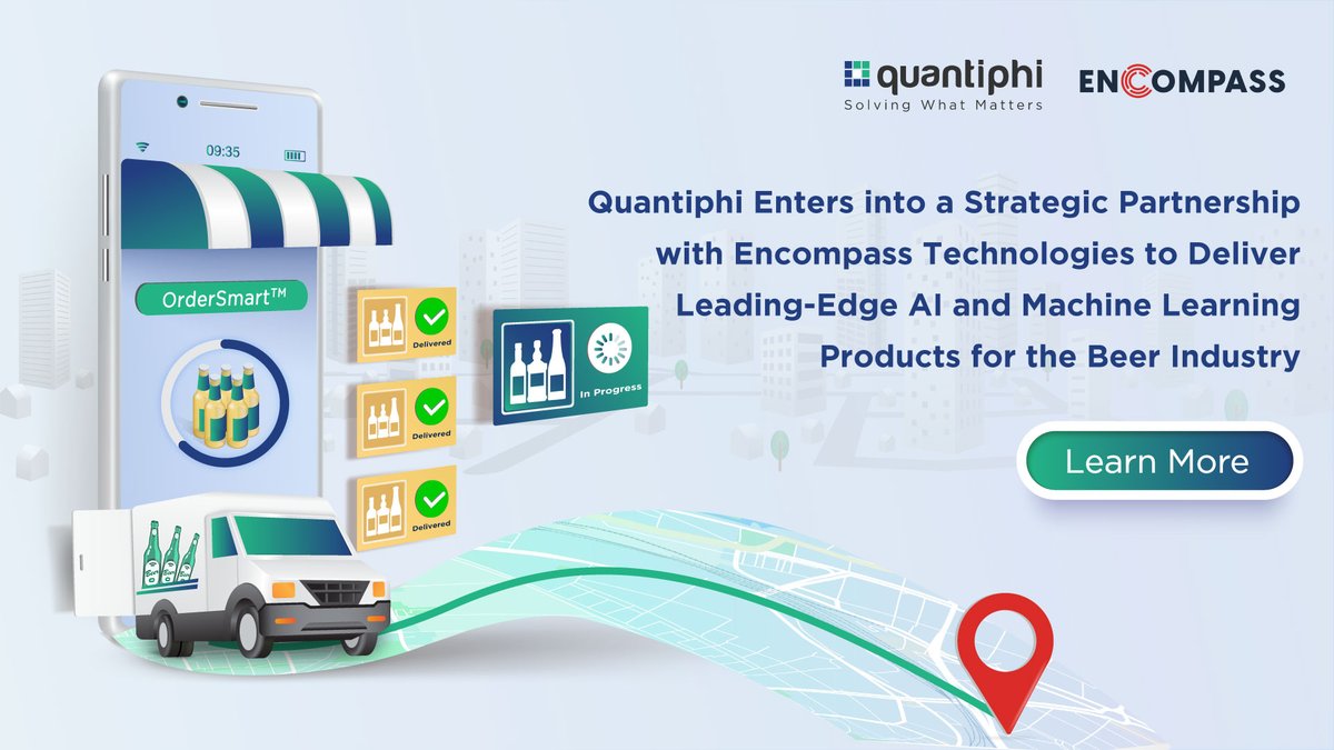 Quantiphi's tweet image. We’re thrilled to announce that @Quantiphi entered into a strategic partnership with @encompass_tech to deliver innovative #AI-enabled #predictiveorder management solutions to beverage distributors in #NorthAmerica: lnkd.in/dchHSu82

#SolvingWhatMatters #Manufacturing