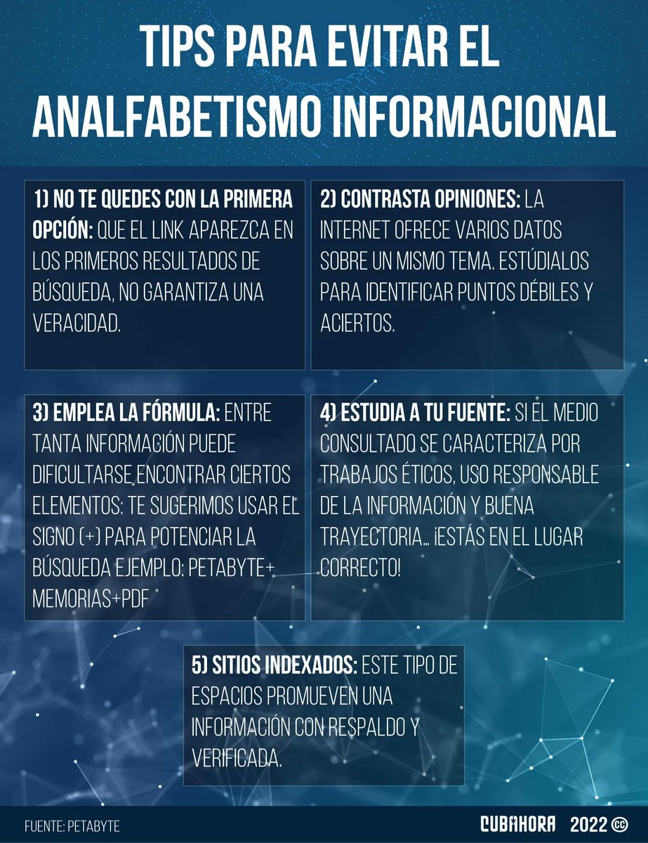 MariaSilvia_hlg's tweet photo. La veracidad de la información q consumimos es muy importante, aquí les dejo algo que leí, no te dejes engañar, verifica la información, sobre todo antes de compartirla con otros. #CubaPorLaPaz #VerdadCuba https://t.co/aQsmtVuAVr