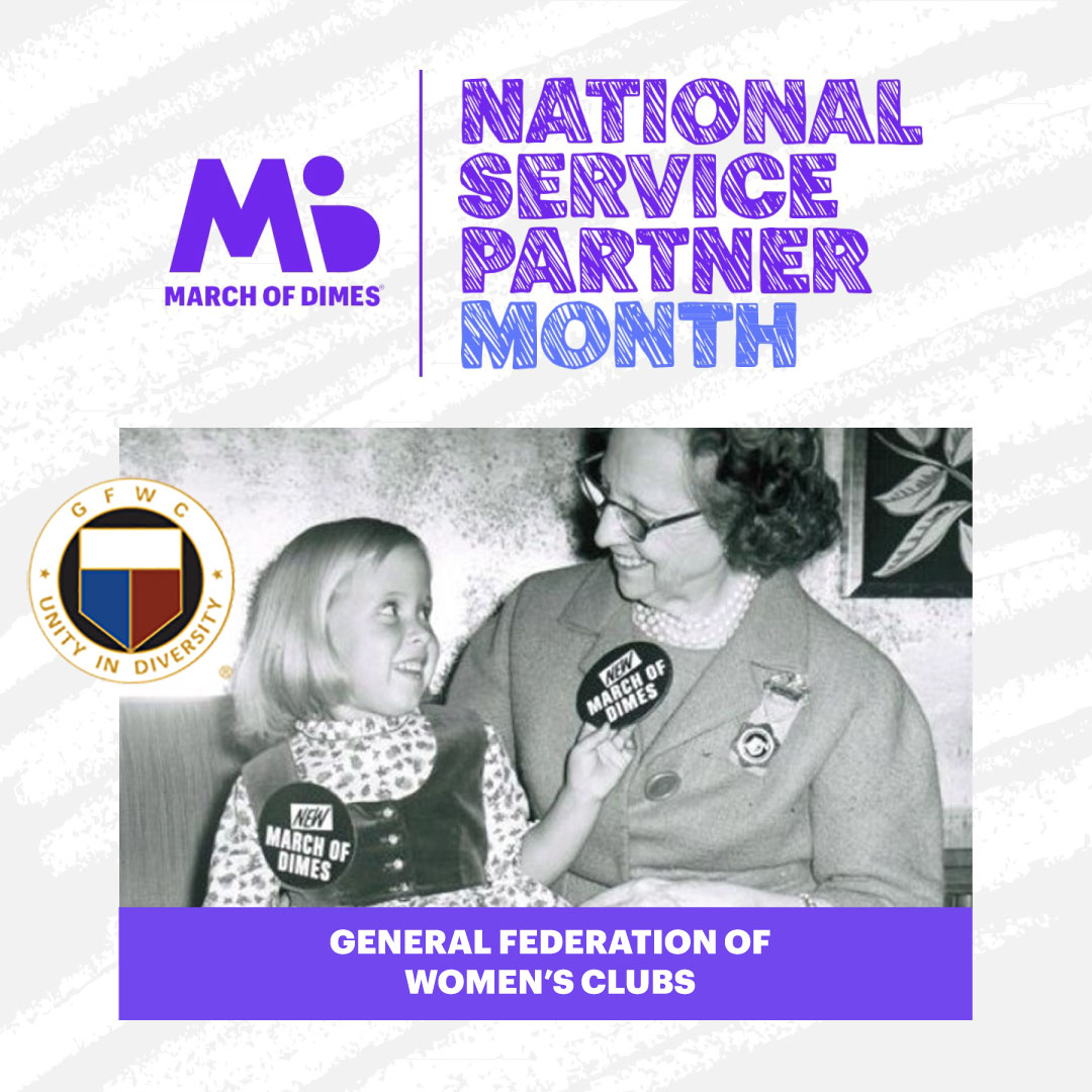 MarchofDimes's tweet photo. The @GFWCHQ is an international womenโs organization dedicated to community improvement by enhancing the lives of others through volunteer service. As a #NationalServicePartner to March of Dimes, their members volunteer, advocate and fundraise to support families. https://t.co/Sng2XuVgEl