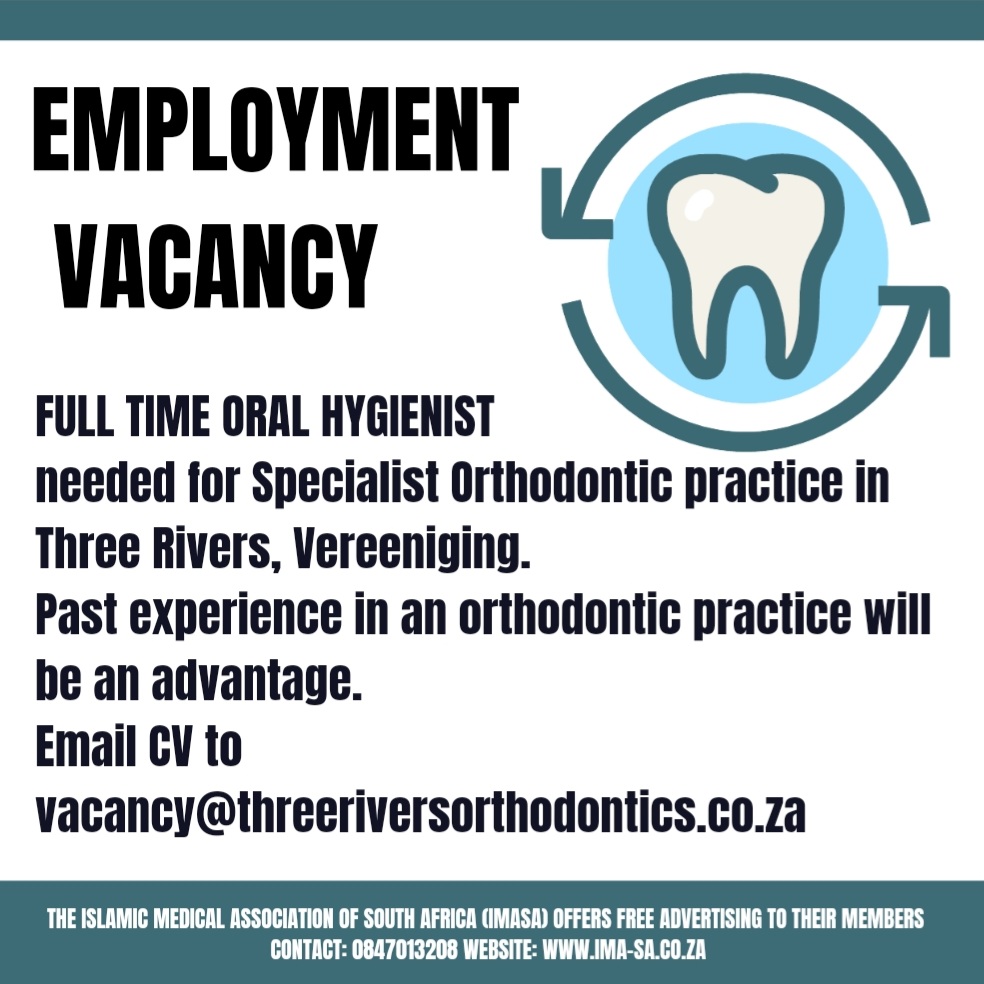 EMPLOYMENT VACANCY  - Oral Hygienist in Vereeniging