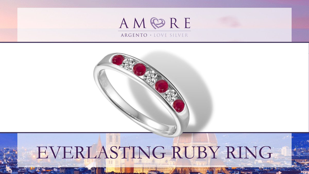 AmoreArgento's tweet image. A timeless choice, this eternity ring is the perfect way to express your commitment. Featuring real red ruby gemstones with cubic zirconia this ring creates a sparkle across the finger. Order online//www.amoreargento.co.uk/everlasting-ruby-ring

#RubyBirthstone #RubyJewellery ...