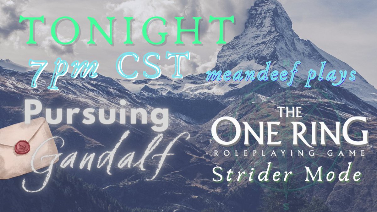 meandeef's tweet photo. TONIGHT🧝🏼🧌🧙🏽‍♂️7pm CST on https://t.co/7Z8rILMUzU

The search for Gandalf continues! 

Elrond 🧝🏻‍♂️ has tasked us with tracking the great wizard and delivering to him a LETTER ✉️. 
Tune as we quest on into Mikel Delving!

#upcoming #stream #lotr #solorpg #ttrpg #tor2e #stridermode https://t.co/xVZ9jAyEF4