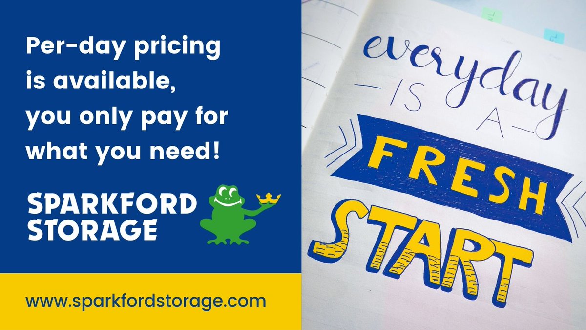Sparkfordtweets's tweet image. You can store your items with us for as long as you need.⏳Per-day pricing is available, so you can store your belongings for days, months, a year, or anything beyond. Get in touch today for a quote bit.ly/3zkcIBB 🐸
#sparkfordstorage #selfstorage #storagequote #somerset