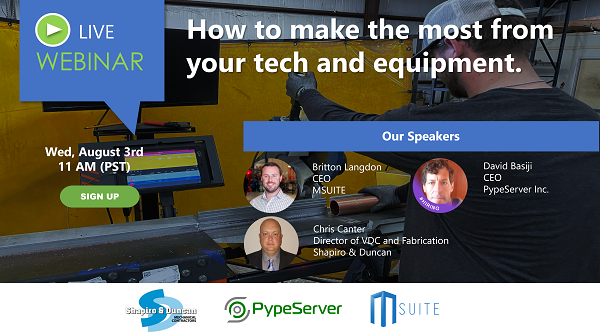 Learn the value of the connected system and what tech works best in the #fabrication shop! 

Register Today!  ow.ly/ggTk50JZI3l

#prefabrication #prefab #leanconstruction #modularconstruction #mep #constructionindustry #offsiteconstruction <a href="/SNDMechanical/">Shapiro & Duncan</a> @Pypeserver