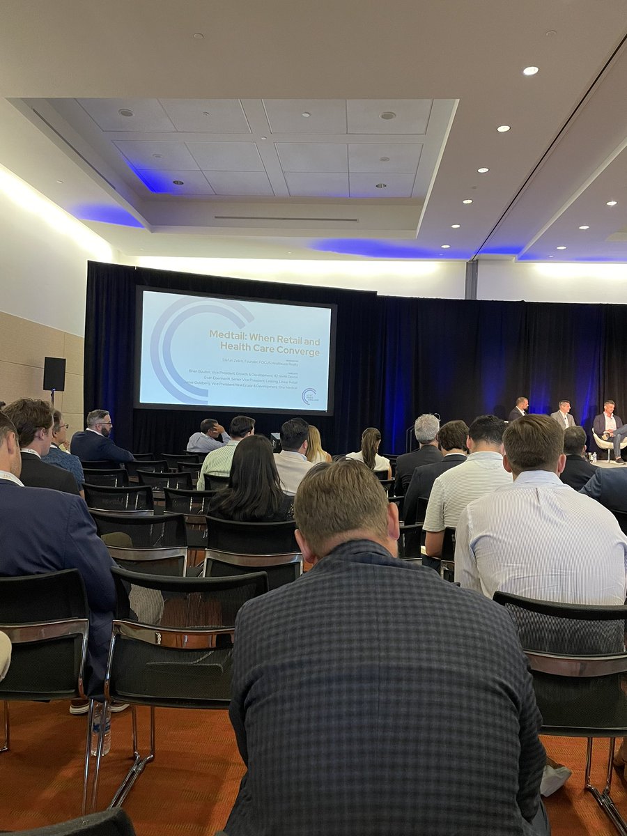 Starting the day off with a session on Medtail <a href="/ICSC/">ICSC</a> New England. #hitthedate 😂 “medical is a category of retail now” per Even Eisenhardt “we need to help educate them”