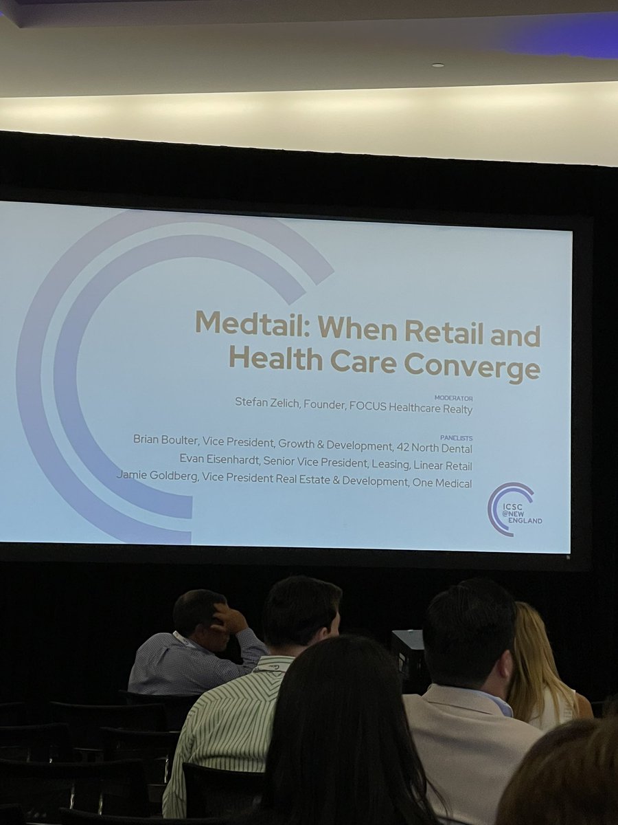 DiPerry_'s tweet photo. Starting the day off with a session on Medtail @ICSC New England. #hitthedate 😂 “medical is a category of retail now” per Even Eisenhardt “we need to help educate them” https://t.co/UWDL2aAxaN