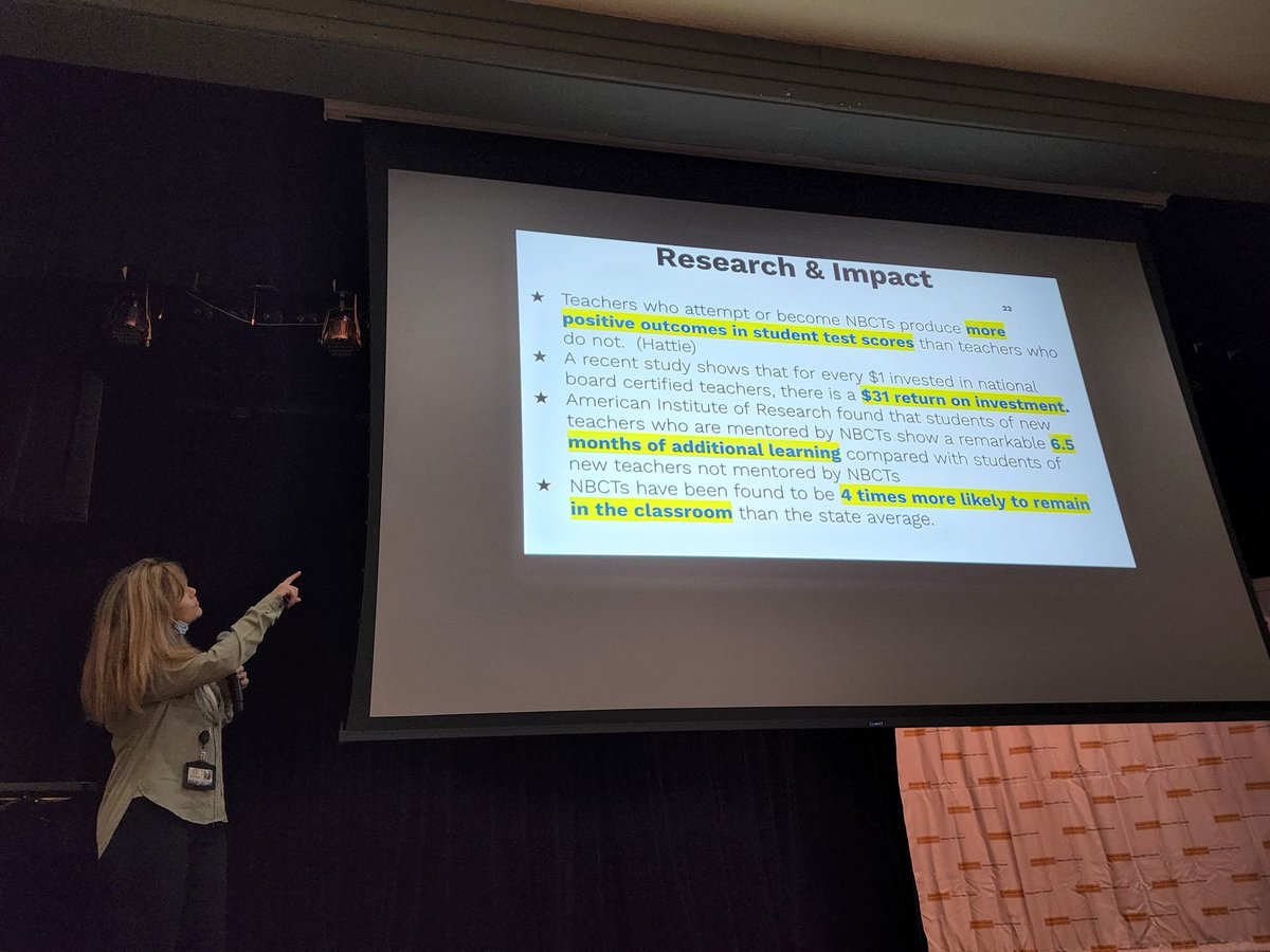 kristafleming84's tweet photo. Research shows NBCTs are 4 x's more likely to stay in the classroom. For every $1 invested on NBCTs, there is a $31 return. Students receive an additional 1-2 months of instruction
when taught by an NBCT! @mjshields #alnbct #NBCTStrong https://t.co/dDNthf8vlp