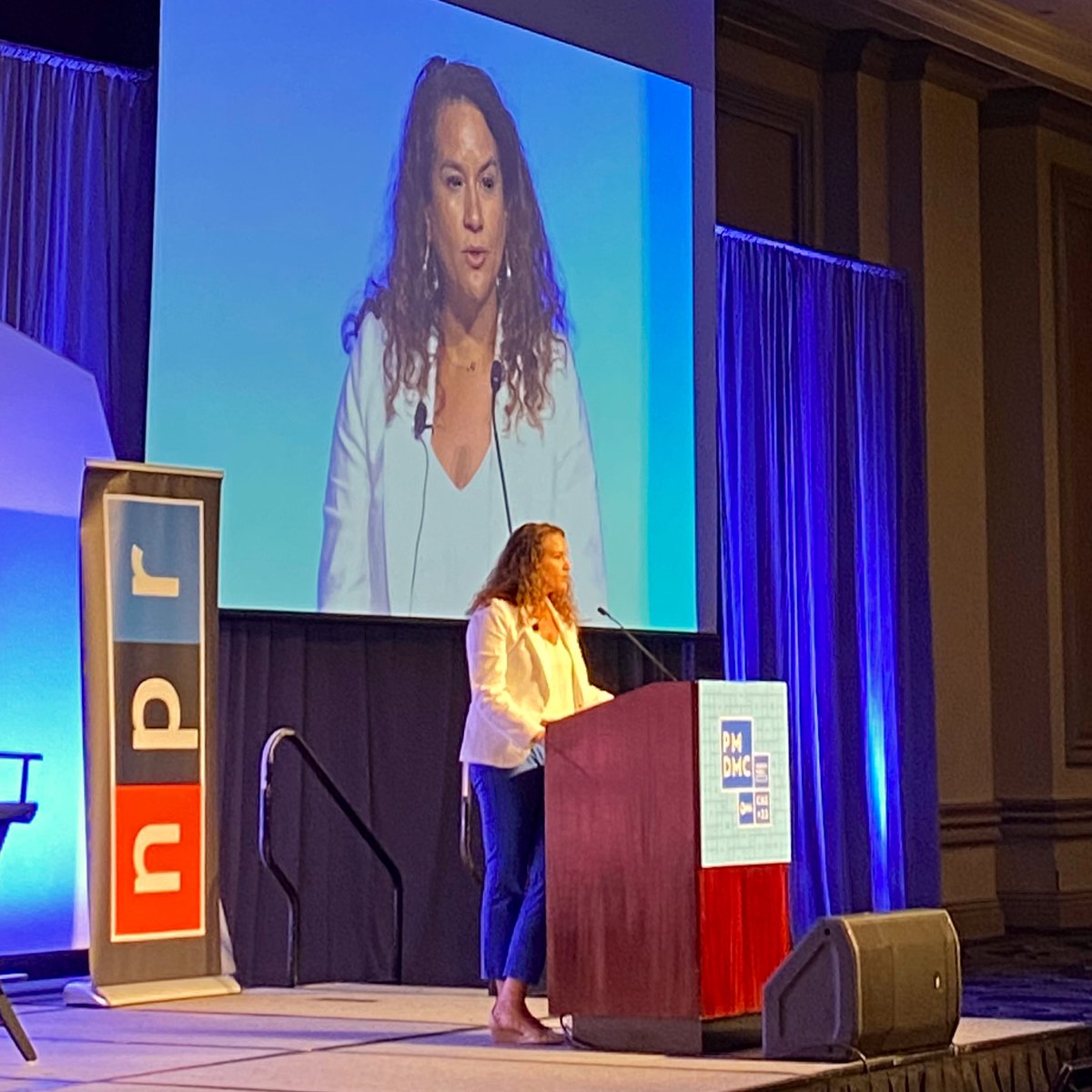 isalara's tweet photo. “We are living in unpredictable times, dangerous times… our role is more important than ever — the role of truth teller, of bridging differences, of making people see views different than theirs…” the amazing, brilliant &amp; brave @LeilaFadel at #PMDMC https://t.co/4aYlVxMwWy