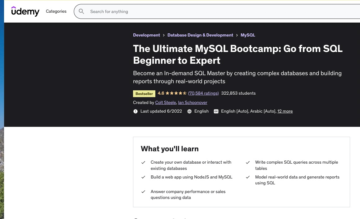Continuing to challenge the ole' brain &amp; took the plunge w/ <a href="/udemy/">Udemy</a> MySQL course. BRB, grabbing a shot of an espresso (or 2) before I dive in.