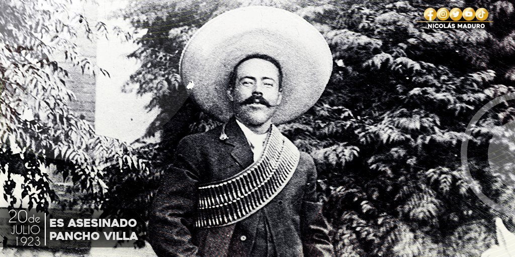 Este #20Jul recordamos el vil asesinato de uno de los impulsores de la Revolución mexicana: Pancho Villa, siempre fiel a sus ideales, entregó su vida en la lucha incansable por la igualdad social y por mejorar las condiciones del pueblo campesino. ¡Viva México!