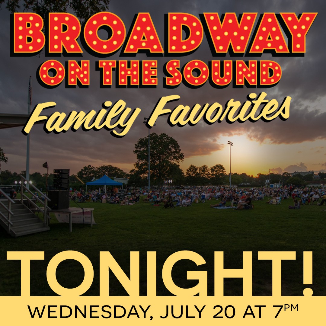 Tonight! Join us for a FREE family-friendly celebration of musical theatre for audience members of all ages. Featuring 5 of Broadways finest vocalists.
Harbor Island Park, Mamaroneck, NY.
No tickets/reservations needed. Food trucks on-site. BYO chair/blanket.

Presented by the Em