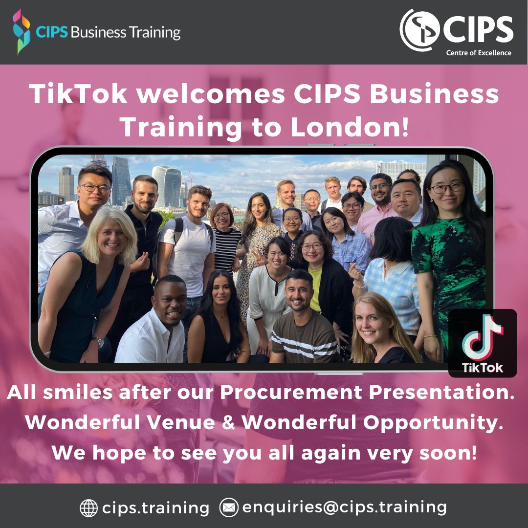 elancschamber's tweet photo. The @cipstraining  team recently delivered a Procurement session to the @tiktok_uk team in London!

We're proud to have been recognised for our content &amp; training opportunities by such a prominent firm.

Want to get your team upto TikTok standard? Contact: enquiries@cips.training https://t.co/nB7dlYSTsu