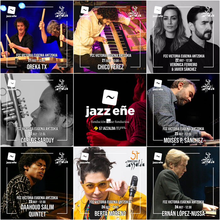 Del 21 al 24 de julio se celebra la 8 edición del Jazz Eñe, dentro de la programación del Festival de Jazz de San Sebastián, ocho conciertos con lo mejor del Jazz español. #Jazz #festival #conciertos #Verano2022 <a href="/donostiakultura/">Donostia Kultura</a> #jazzeñe