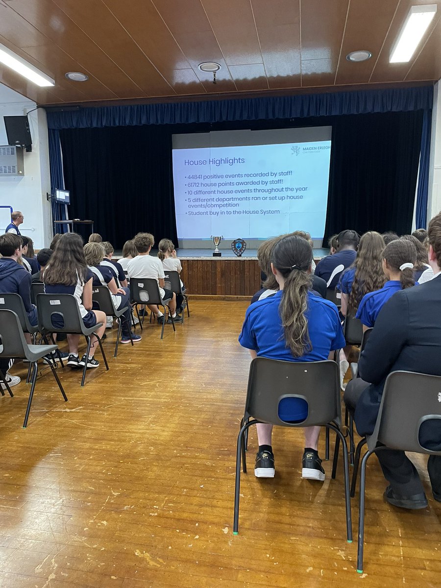 MEChilternEdge's tweet photo. Lovely scenes from our final assembly. Lots of prizes and recognition. Ben and Juan picking up house trophies. A great statistic about our House system is that only 6 students in the whole school did not participate in Sports Day. Thank you to Mr Hunter for leading from the front https://t.co/5OdICLmyab