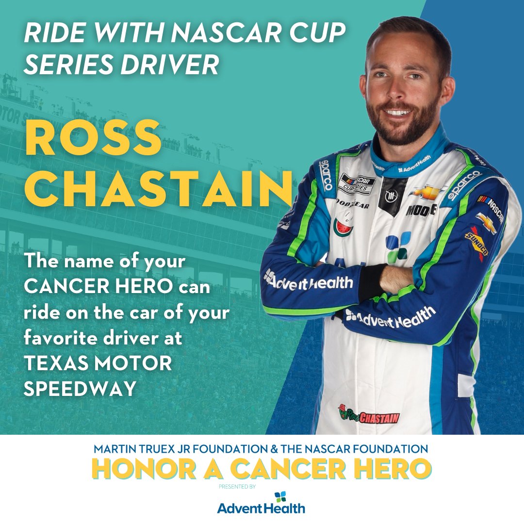 Honor Your Cancer Hero by having them 'ride' on my car @TXMotorSpeedway!

Bid now: nascarfoundation.org/cancerhero

@AdventHealth | @MTJFoundation | @NASCAR_FDN | @eBay | #HerosRideAlong | #eBayfinds | #eBayforCharity