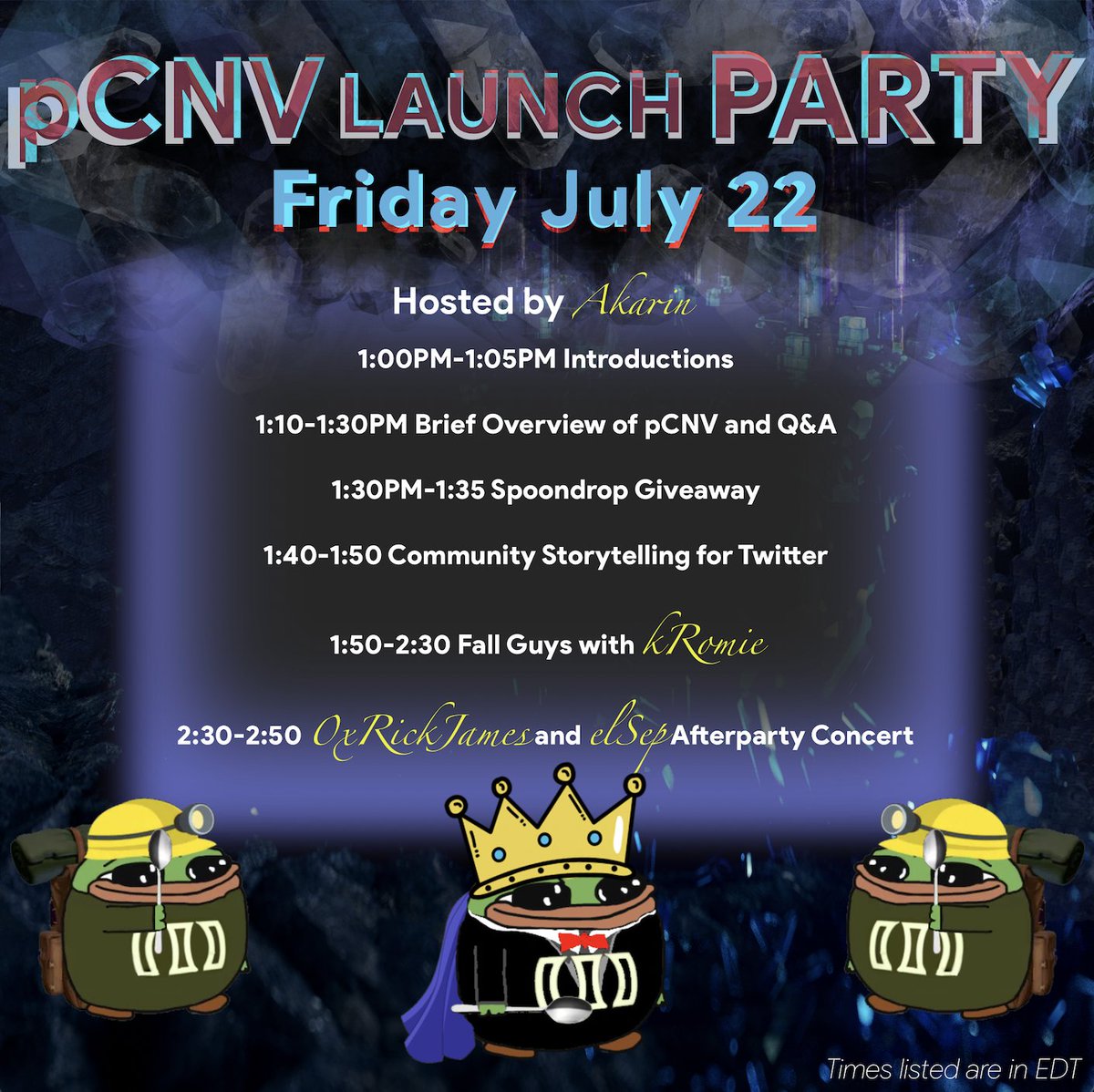 To commemorate the launch of pCNV. 

We are hosting a pCNV launch party this Friday at 1PM EDT.

We will be giving away up to 5000 pCNV to some lucky winners. 

✅ Make sure you download Fall Guys &amp; 
✅ Join the Discord so you don't miss out!