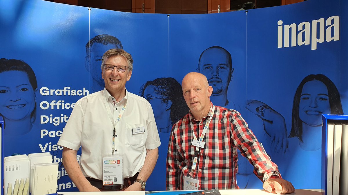 drupa's tweet image. The latest #PrintDigitalCon 2022: A place full of one-on-one encounters after 2 years of the pandemic. Inapa Deutschland GmbH, one of the largest paper wholesalers in Germany, was delighted to spread its message &quot;Buy paper&quot; at the physical congress fair. Read more in our thread.