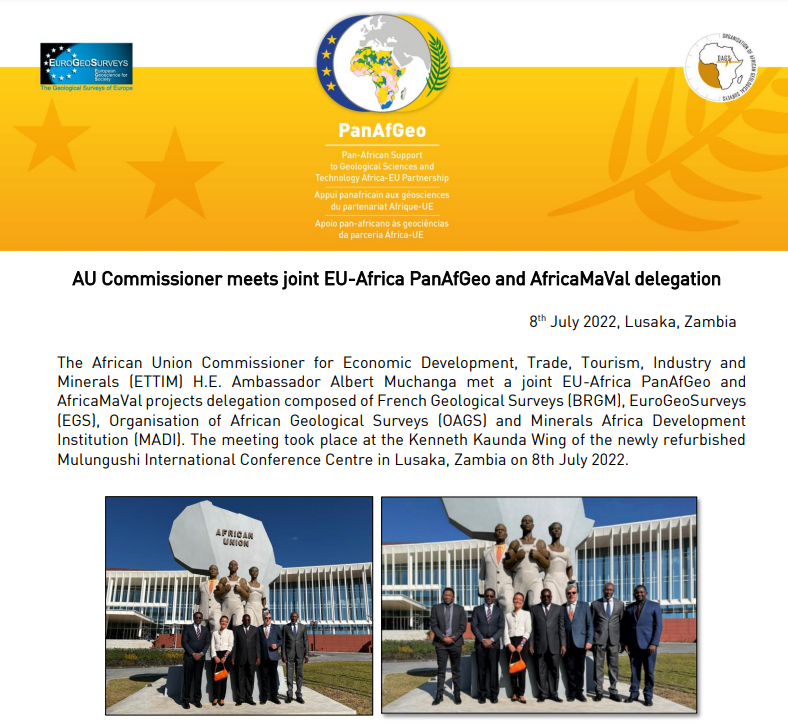 📢 Find out more about the productive meeting between <a href="/_AfricanUnion/">African Union</a> commissioner H.E. Ambassador Albert Muchanga and the joint Africa-EU #PanAfGeo &amp; <a href="/AfricaMaVal/">AfricaMaVal</a> delegation.

📰Press release👉bit.ly/aucvisit