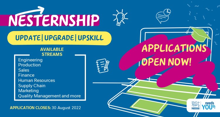 NestleESAR's tweet photo. Nesternship application is open!
We are looking for achievers who are passionate about learning, improving skills, and expanding your network from the 1st of October: https://t.co/XG5SoaH9hN
Join an internship program like no other.
#TheNesternshipWay #nestléneedsyouth https://t.co/CFbl8fClOq