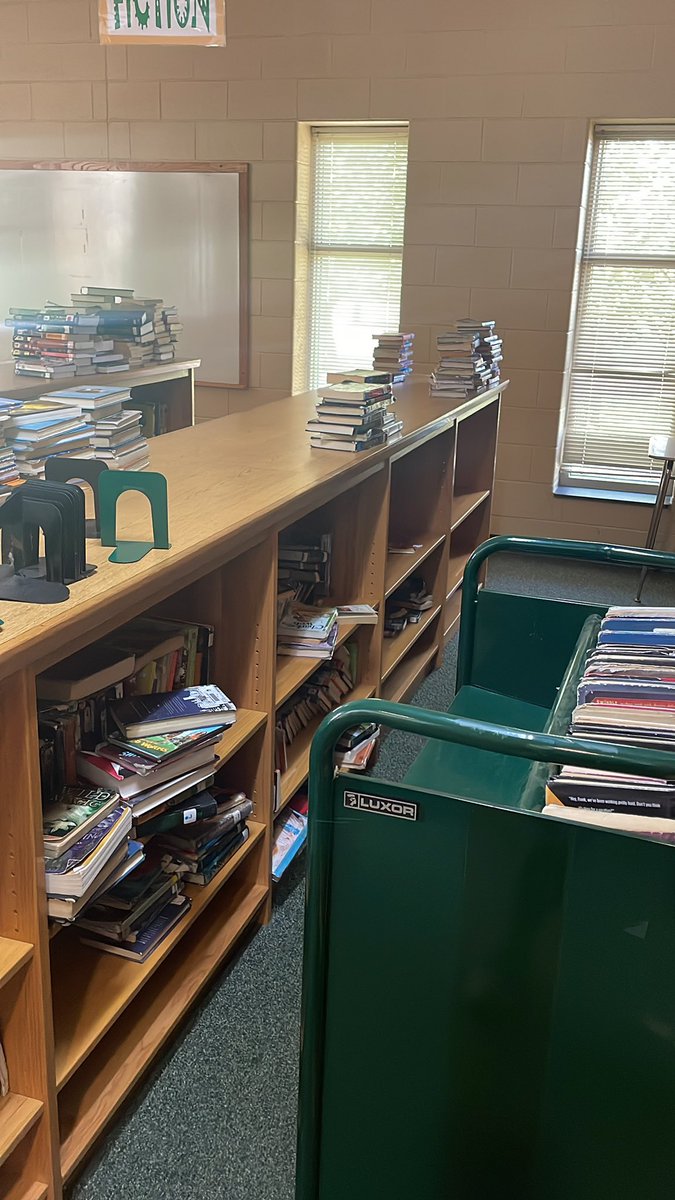 Missstteaches's tweet photo. In todays adventures of a new librarian, I am organizing a very chaotic collection that has not had a librarian in over two years. 📚#schoollibrarian https://t.co/mucysAgPRa