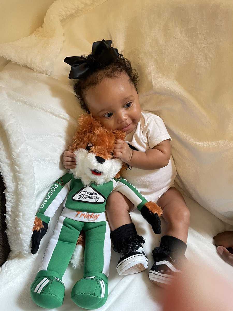 nascarfankly's tweet image. A friend sent Tricky The Fox 🦊 for Reya she loves him so me and  @nascarfanspy have decided to attend @PoconoRaceway in 2023 , and cross that track off out bucket list