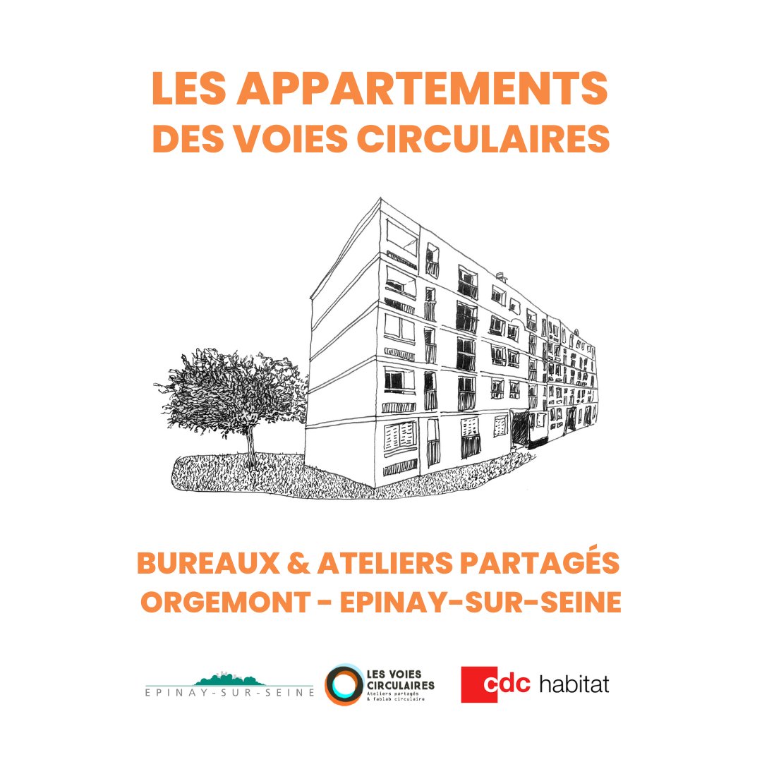 <a href="/pointcarre_coop/">Coopérative Pointcarré</a>  et <a href="/CDC_Habitat/">Groupe CDC Habitat</a> lancent les Appartements des Voies Circulaires.
À partir de septembre 2022, des appartements vacants à Épinay-sur-Seine se transforment en espaces de travail pour des artistes, artisans et acteurs de la solidarité.
Info : voiescirculaires.org/les-appartemen…