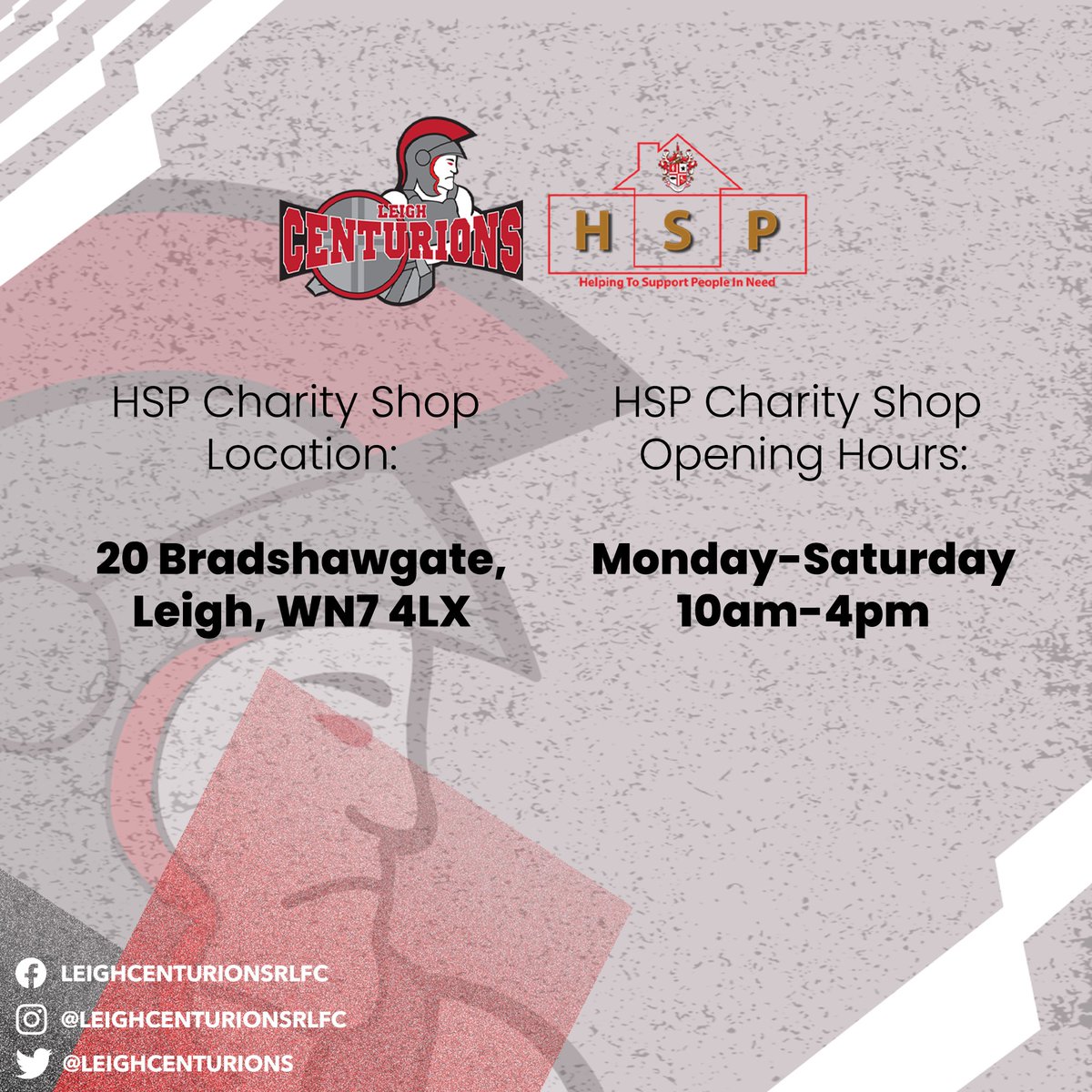 🤝 𝘾𝙊𝙈𝙈𝙐𝙉𝙄𝙏𝙔

<a href="/HomelessLeigh/">HSP-Helping Support People</a> are always looking for volunteers and donations to aid in the work they do to help vulnerable people and the homeless.

Below are the contact details for the charity if anyone would like to make a donation or find out more info.

#Leythers 🔴