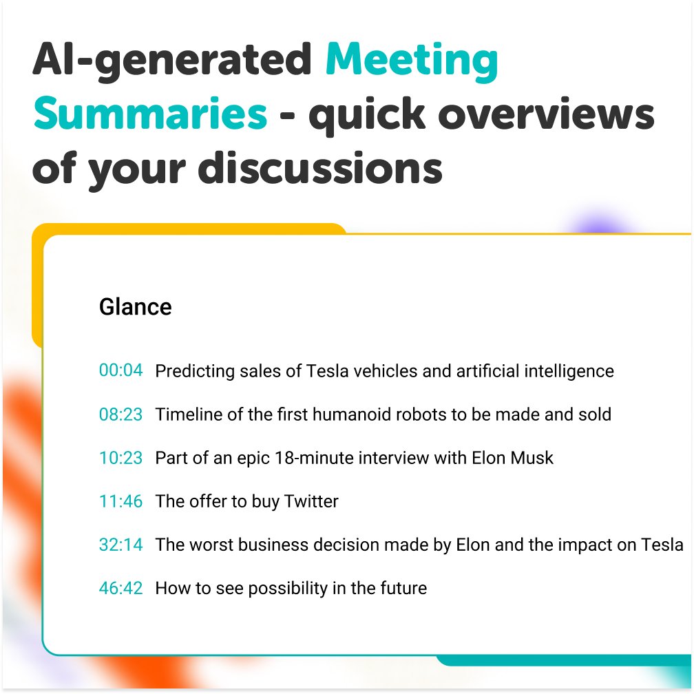 sembly_ai's tweet photo. The Sembly platform empowers you and your team to focus on the meeting discussion and automatically summarizing the key topics. 🙌
Sign up here to unleash the power of AI in meetings 👉 https://t.co/Gkt8O6B3ip
#sembly #semblyai #onlinemeetings #ai #teamsmeetings #meetingnotes https://t.co/zgjI5rVyhf