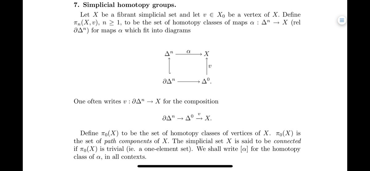 CheyneJGlass's tweet photo. @tim_hosgood ah! OK. Then I think the reference is section 7 of “Simplicial Homotopy Theory” by Goerss and Jardine https://t.co/8MZmUwiO0y