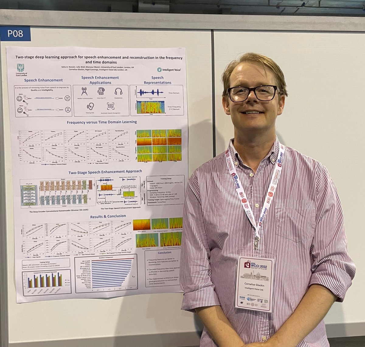 Delighted to present two papers at WCCI 2022 in Padua today: Shreyah Iyer's Speech Emotion Recognition developed during our KTP with UH, and Soha Nossier's Speech Enhancement in collaboration with @JulieWallUEL and @intelligentvox.
#KTP #wcci2022