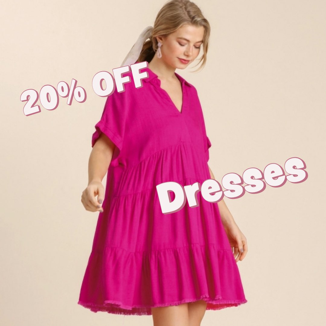 ShopZaZas's tweet photo. Stop by ZaZa’s today! 
All dresses are 20% OFF! https://t.co/Sme9Kcurnp
