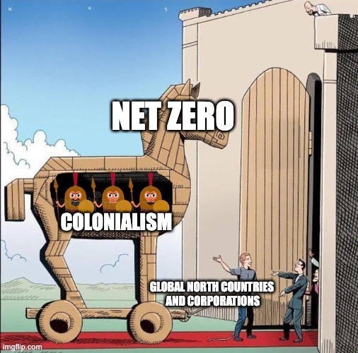 WarOnWant's tweet photo. ‘Net zero’ schemes are favoured by the countries and corporations most responsible for causing the climate crisis, as they allow them to avoid responsibility and avoid doing their fair-share — to keep profiting and keep polluting. 4/5 https://t.co/2i86PAfkLM