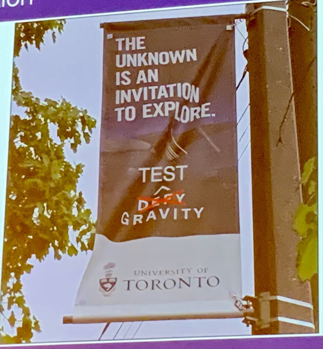 QuantumAephraim's tweet image. Shimon Kolkowitz offers expert advice on improving @UofT &apos;s admittedly disturbing slogan during his excellent @icap2022 talk on measuring the gravitational redshift.