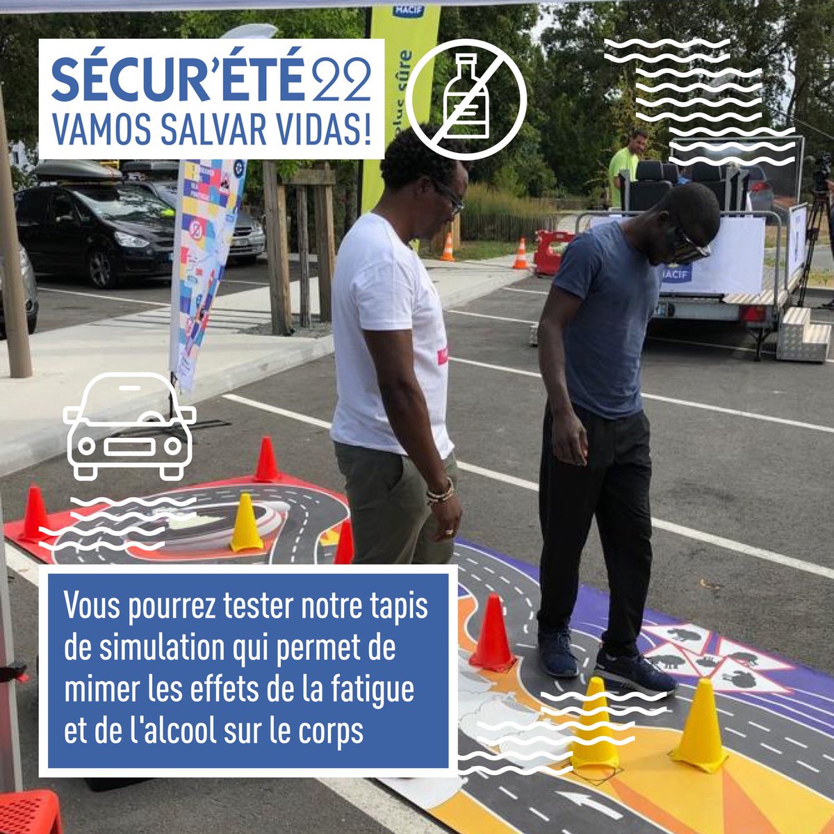 capmagellan's tweet image. Actions de prévention et sécurité routière Cap Magellan sur l’aire des Vérités sur la RCEA et l’aire de Bordeaux-Cestas ! Vamos salvar vidas ! 🇫🇷🚗🇵🇹 #CapMagellan #agitateurlusophone #CAPsurlété #Sécurété2022 #SécuritéRoutière