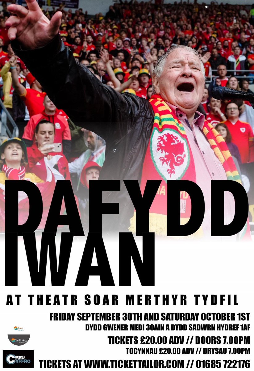 SoarMerthyr's tweet photo. Tocynnau nawr ar werth ar gyfer sioe arbennig gan @dafyddiwan @CCyffro 

Da ni methu  aros!

#dafyddiwan #ymaohyd 

https://t.co/QT2KMivpUs https://t.co/t3lOpkk1oY