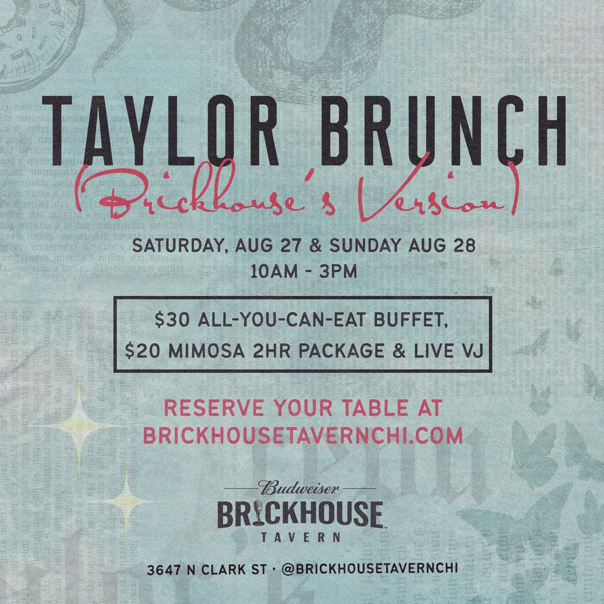 We've got some fun brunches coming up that you won't want to miss! 🍾🍾 Get ready for the Lady Gaga show at our pre-party brunch. 🎤 Love T. Swift? 👱🏻‍♀️ Then our Taylor themed brunch is for you!