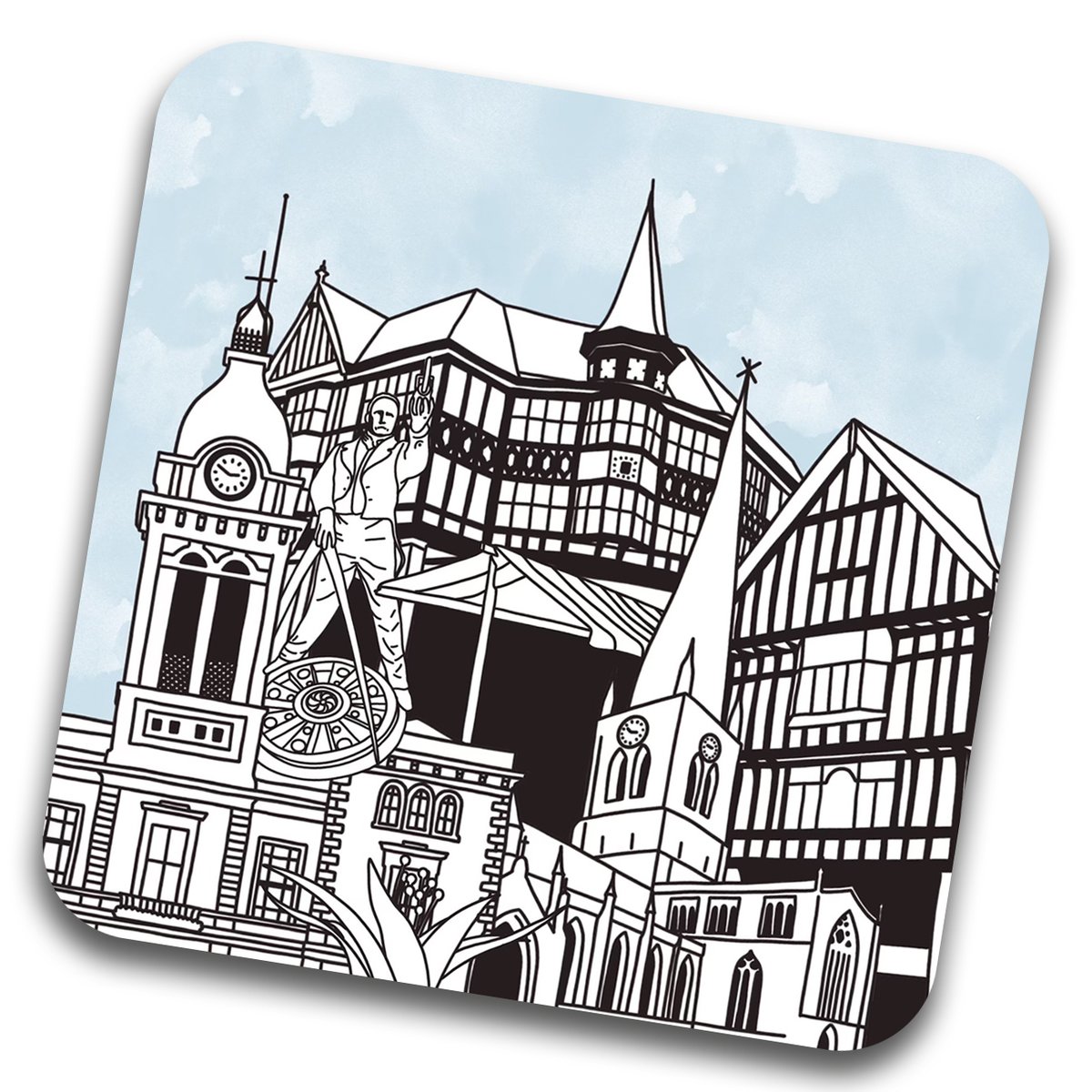 Latest addition to our Etsy shop...Landmarks of Chesterfield 95mm Square Cork Backed Coaster, from an original unique composite illustration by our friends at Lanky Moose Designs. 
etsy.com/.../landmarks-…...
#supportlocal #chesterfield #chesterfielduk #originalart #printedgifts