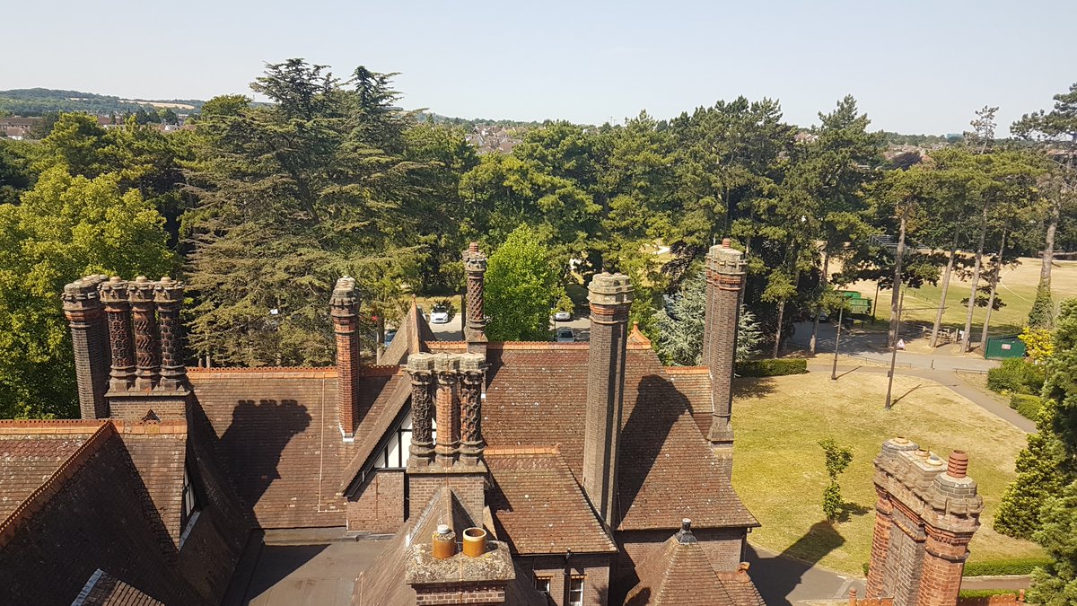 Do you recognise where these photos where taken? Our NPO Coordinator Jacqui had a lovely ride this morning, 30mts up into the air and took some lovely photos of the roof tops.  The chimneys at Wardown House are amazingly detailed and ornate. <a href="/WardownHouse/">Wardown House, Museum and Gallery</a>