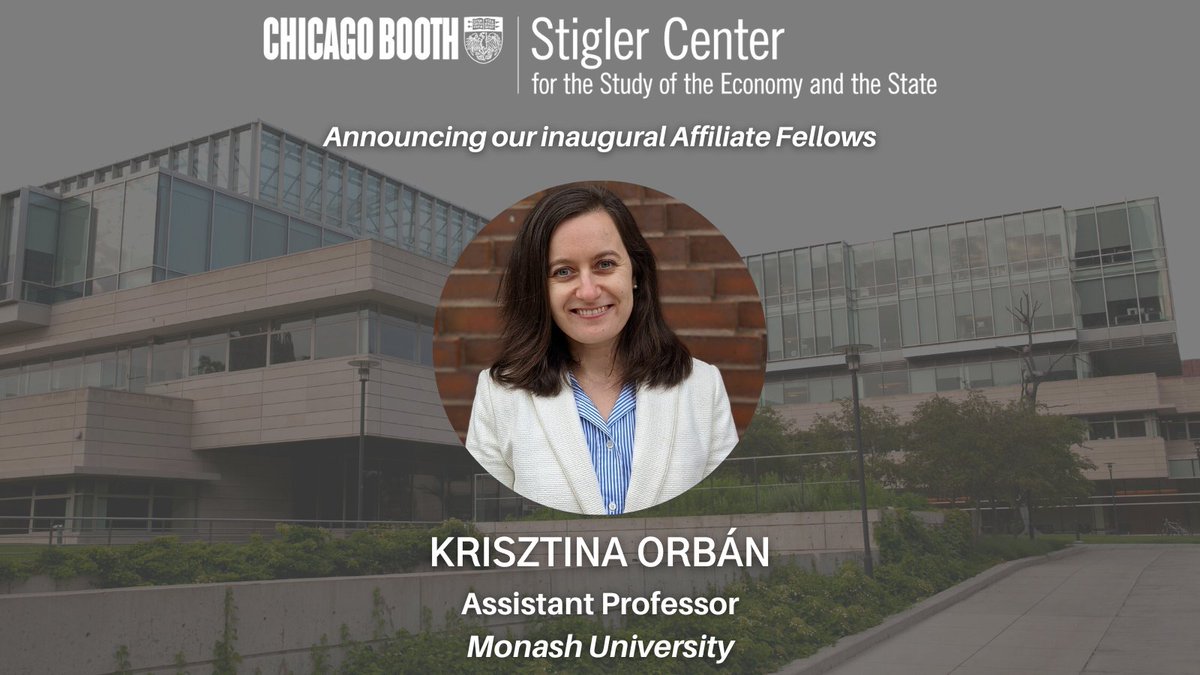 .<a href="/krisztinaorban/">Krisztina Orbán</a> is a <a href="/UChicagoAlumni/">UChicago Alumni</a> (PhD) from <a href="/UChi_Economics/">UChicago Economics</a> &amp; Assistant Professor <a href="/MonashUni/">Monash University</a>. She works on economics of structural change induced by large political events and was selected as a Stigler PhD Award Winner in 16–17: ms.spr.ly/6015bhxBT