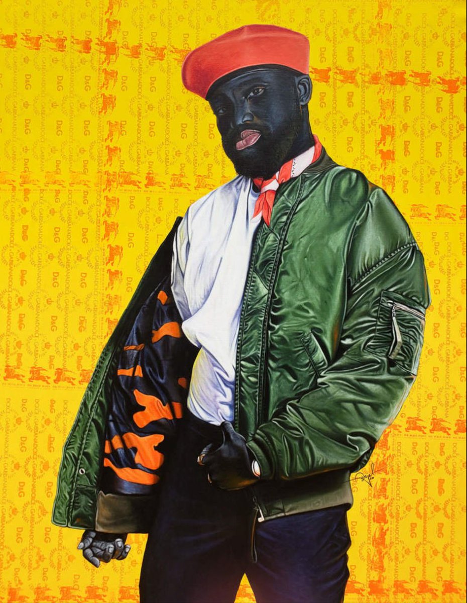 AfricaMundi's tweet photo. 🎨África #ConAdeArte.
🇨🇲 Como cada semana, os contamos la vida y obra de un artista africano/a. Hoy, el camerunés Anjel (Bamenda, 1993), el joven artista que explora el consumo de marcas de lujo en cuerpos negros llenos de color.
Sus obras se exponen ahora mismo en España. ⬇️ https://t.co/96TFuEcvAK
