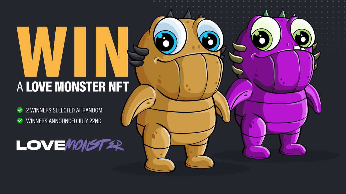 🔥 #Giveaway of 2 #LoveMonster #NFTs 🔥

1️⃣ Watch #KleverLive with @LoveMonsterNFT 
2️⃣ Retweet this post
3️⃣ Show some 💜 by posting a comment with #LOVE on YouTube
4️⃣ Follow <a href="/klever_io/">Klever Wallet</a> &amp; @LoveMonsterNFT

Competition closes: Jun 22, 2022
👉 youtu.be/Ljs81F6Hdcs