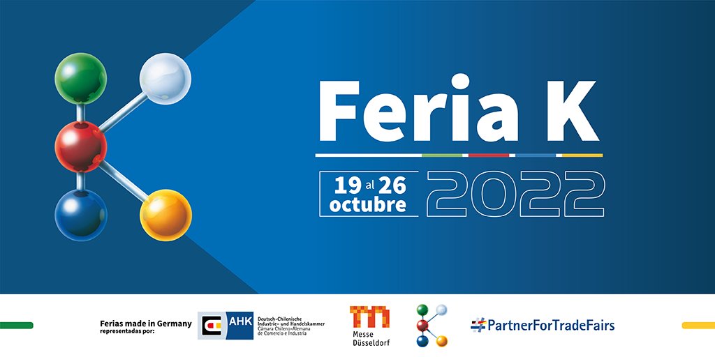 AHKChile's tweet photo. 📍Como representante oficial de la compañía ferial de @MD_GmbH, la AHK Chile, los invita a participar en la 70.ª edición de la Feria K, líder para la industria del plástico y del caucho, que tendrá lugar del 19 al 26 de octubre de 2022. #PartnerForTradeFairs https://t.co/Q8Zjk2Ilg3