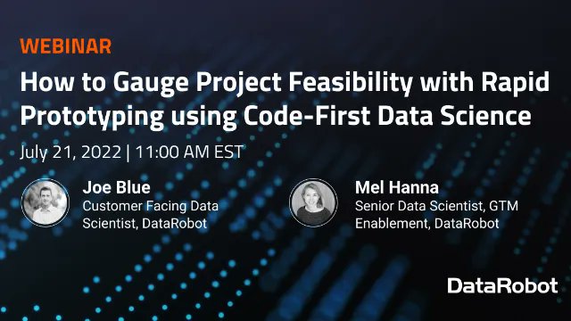 Tomorrow, join our webinar to learn more about rapid prototyping for quick feasibility assessment and optimizing your data science team's time. Sign up today! brighttalk.com/webcast/14217/…