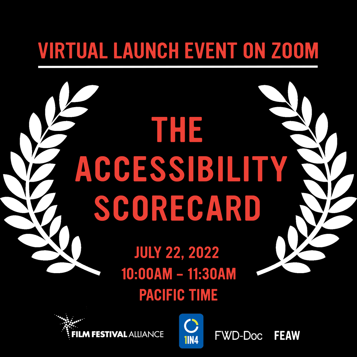 1in4coalition's tweet photo. @FwdDoc in partnership with #FEAW (@daktarian), with the support of @ffalliance (FFA), and in association with @1in4coalition, will be launching the Film Event #Accessibility Scorecard via Zoom on July 22 at 10:00AM PT. Register here for the Zoom call:
https://t.co/aqa2bLX2Ea https://t.co/YEakKTDmfM